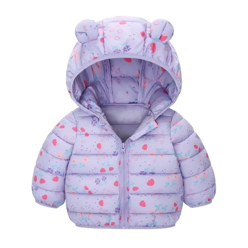Padding Jacket for Kids With Hoodie Yellow